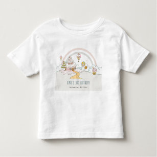 Cute Pastel Sweet Time Candy Land Kids Birthday Toddler T-Shirt
