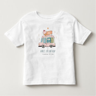 Cute Pastel Sweet Time Ice Cream Truck Birthda Toddler T-Shirt
