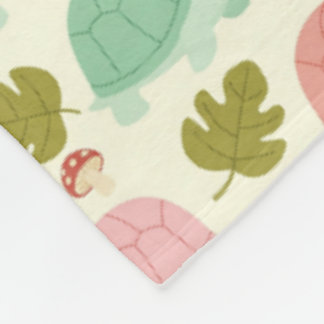 Cute Pastel Turtle Seamless Fleece Blanket