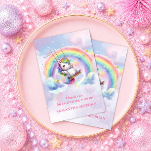 Cute Pastel Unicorn Magical Day Thank You Card