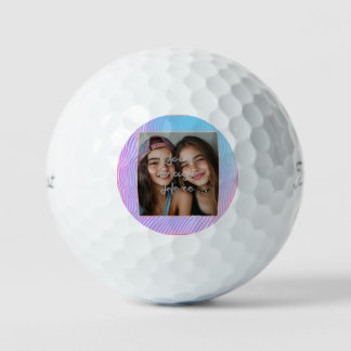 Cute Pastel Vaporwave Stripe Photo Border Golf Balls