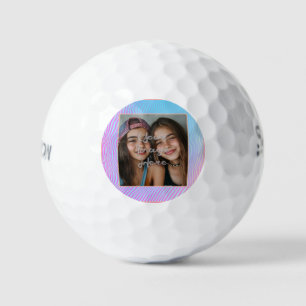 Cute Pastel Vaporwave Stripe Photo Border Golf Balls