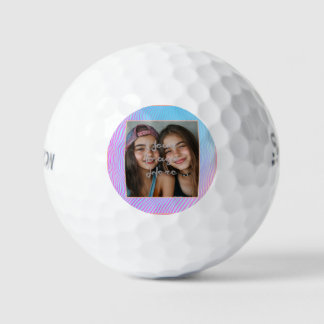 Cute Pastel Vaporwave Stripe Photo Border Golf Balls