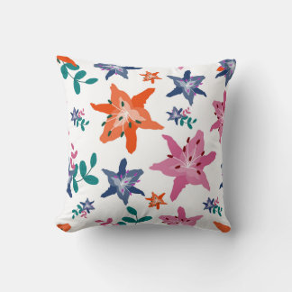 Cute Pastel Water Colour Flowers Cushion