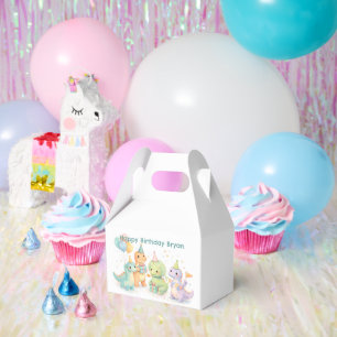 Cute Pastel Watercolor Dinosaurs Birthday Favour Box