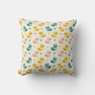 cute pastel watercolor duck nursery pattern cushion
