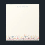 Cute Pastel Watercolor Flowers Personalised Name Notepad<br><div class="desc">Stylish unlined notepad with a beautiful watercolor painting of delicate florals in pretty pastel colours,  personalised with your name. Great gift idea!</div>