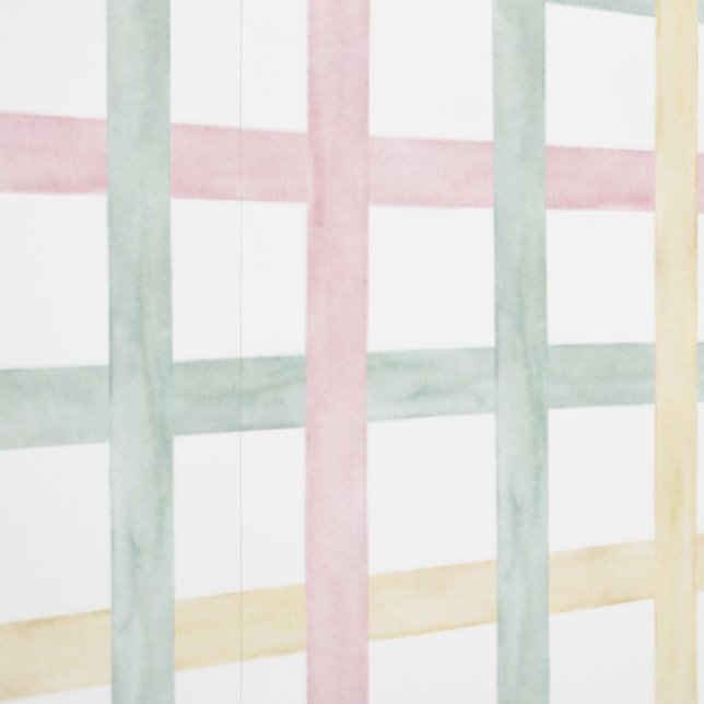 Cute Pastel Watercolor Gingham, Nursery Kids Room Wallpaper (Seam)