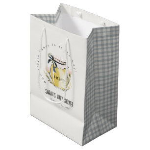 Cute Pastel Watercolor Honey Jar Baby Shower Medium Gift Bag