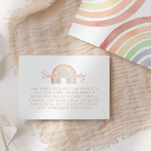 Cute Pastel Watercolor Rainbow Books For Baby Enclosure Card
