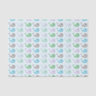 Cute Pastel Whales Pattern Tissue Paper