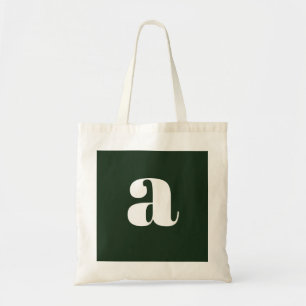 Cute Pastel White Green Monogram Tote Bag