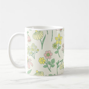 Cute Pastel Wildflower Pattern Coffee Mug