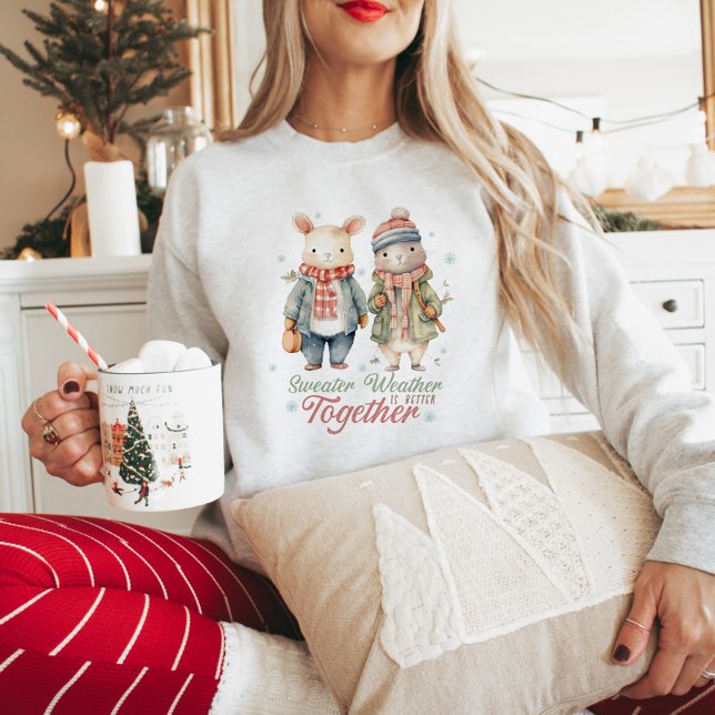 Cute Pastel Winter Animals Sweatshirt (Creator Uploaded)