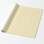 Cute Pastel Yellow White Cartoon Daisy Flower Wrapping Paper<br><div class="desc">This customisable wrapping paper is perfect for your child or teenage daughter's birthday party. Features an adorable pattern of white cartoon daisy flowers on a pastel yellow background. You can change the daisy to a different emoji. You can also change the background colour in the Personalise screen. 🌸 For more...</div>