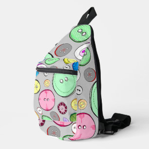 Cute Pastels Buttons Sling Bag