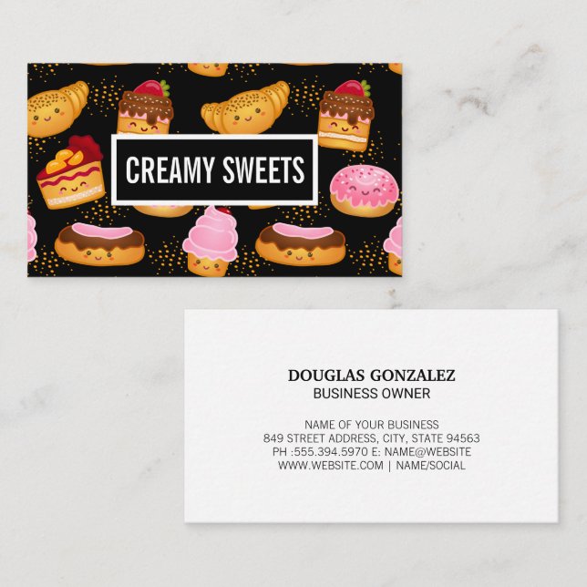 Cute Pastries and Sweets Loyalty Card (Front/Back)
