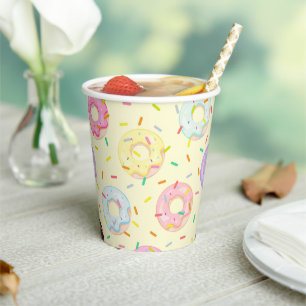 Cute pastry bakery shop Sprinkles Doughnuts patter Paper Cups