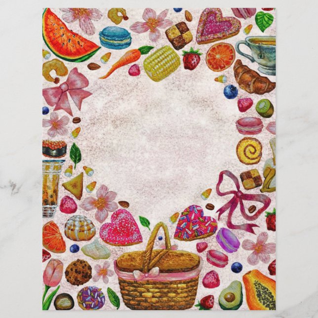 Cute Pastry Confections Sweets Custom Letterhead (Front)