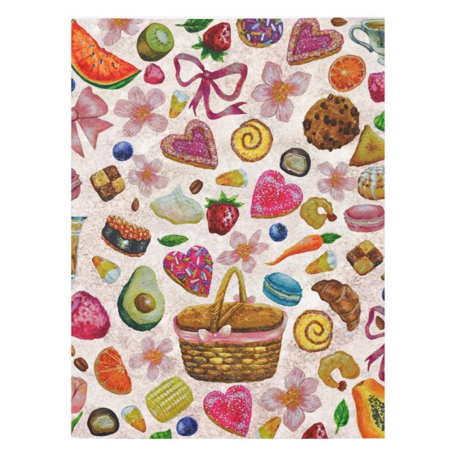 Cute Pastry Confections Sweets Tablecloth (Front)