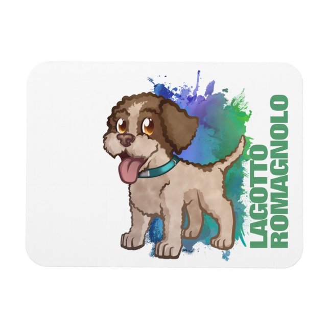 Cute Patch Lagotto Romagnolo Truffle Puppy Dog Mag Magnet (Horizontal)