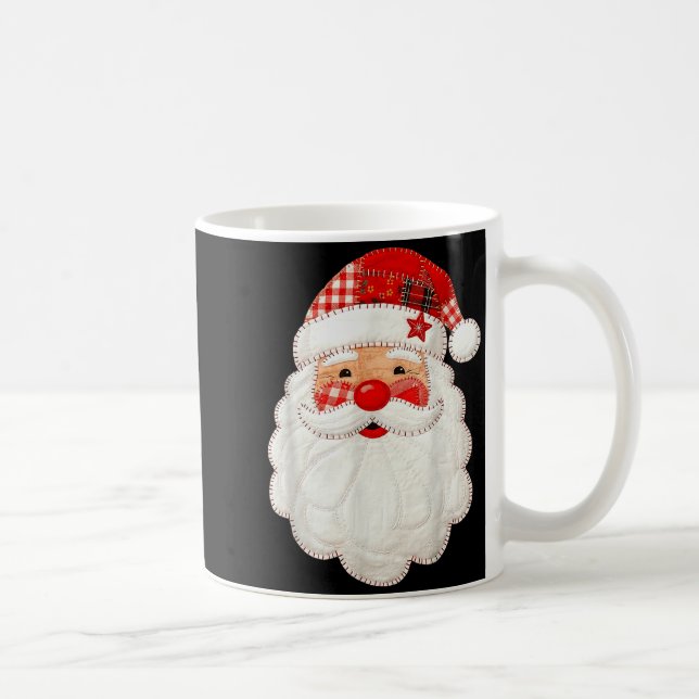 Cute Patchwork Santa Claus Christmas Xmas Men Wome Coffee Mug (Right)