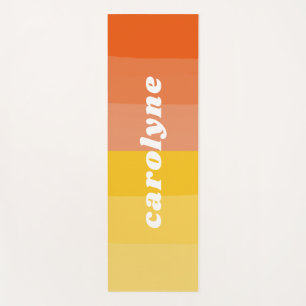 Cute Patel Yellow and Orange Colours Custom Name Yoga Mat