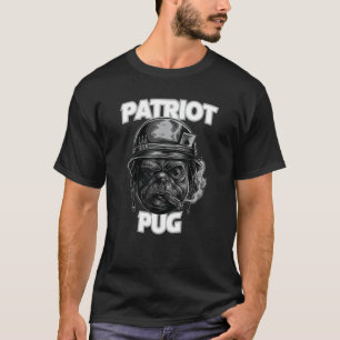 Cute Patriot Pug Soldier Dog T-Shirt