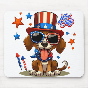 Cute, patriotic 4th of July dog/puppy Mouse Pad