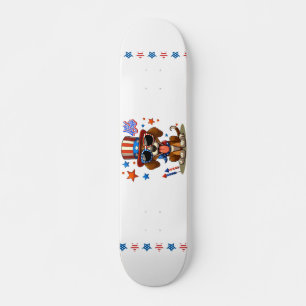 Cute, patriotic 4th of  July dog/puppy Skateboard