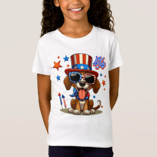 Cute, patriotic 4th of  July dog/puppy T-Shirt