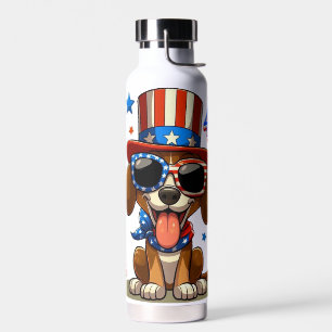 Cute, patriotic 4th of July dog/puppy Water Bottle