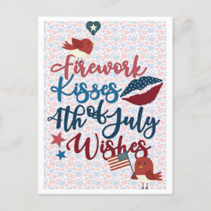 Cute Patriotic 4th of July Wishes Postcard