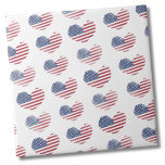 Cute Patriotic American Flag Tile<br><div class="desc">Cute little Cute Patriotic American Flag Rustic Heart Pattern ceramic tile! Features a pattern of rustic or distressed looking American Flag hearts to make up a fun red, white, and blue image! Whether you want to use this tile as a little coaster or trivet for a drink or plate... or...</div>