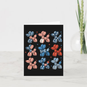 Cute Patriotic Balloon Dog 4th Of July American Fl Card