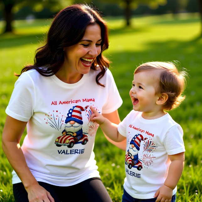 Cute Patriotic Gnome Mom Tri-Blend Shirt (Creator Uploaded)