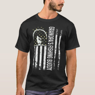 Cute Patriotic Grandpa's Fishing Buddy Young Fishe T-Shirt