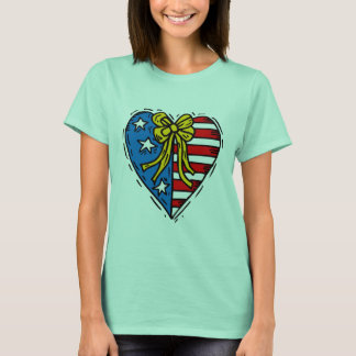 Cute Patriotic Heart Design T-Shirt