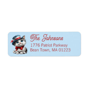 Cute Patriotic Kitten Cat Return Address