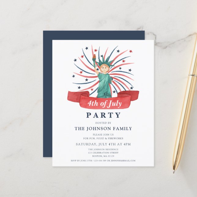 Cute Patriotic Red White And Blue 4th of July (Front/Back In Situ)