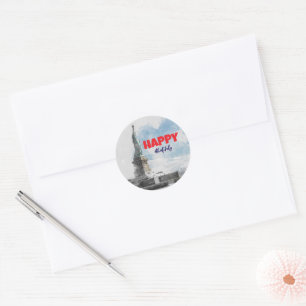Cute Patriotic Red White And Blue 4th of July Classic Round Sticker
