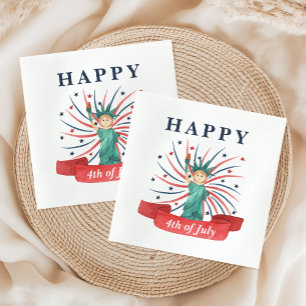 Cute Patriotic Red White And Blue 4th of July Napkin