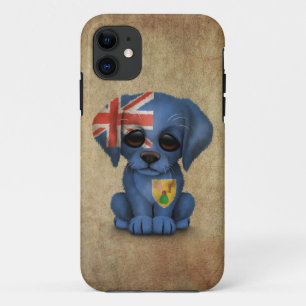 Cute Patriotic Turks and Caicos Puppy Dog, Rough Case-Mate iPhone Case