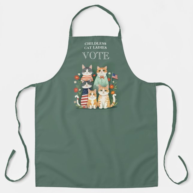 Cute Patriotics Childless Cats Ladies Vote  Apron (Front)