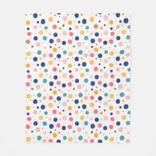 cute pattern colourful circles polka dots fleece blanket