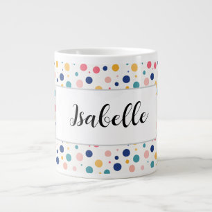 cute pattern colourful circles polka dots large coffee mug
