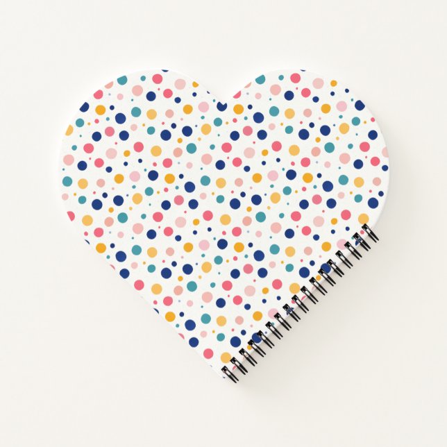 cute pattern colourful circles polka dots  notebook (Back)