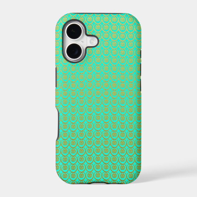 Cute Pattern Gold over Minty Green (Back)