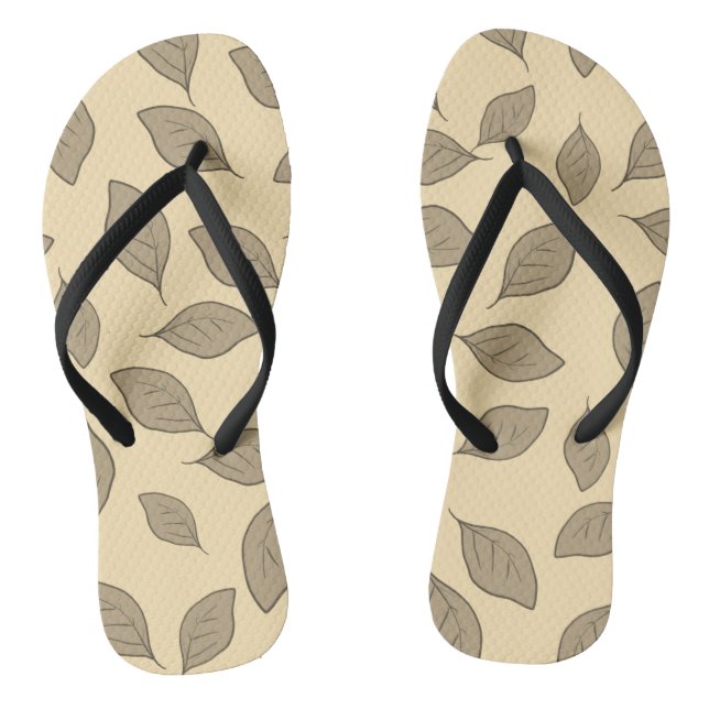 Cute pattern leaves  mug wrapping paper jandals (Footbed)