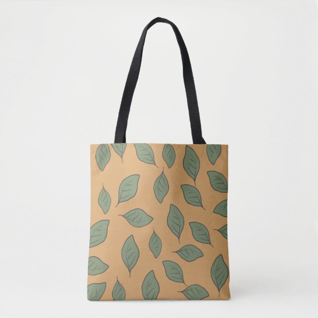 Cute pattern leaves tote bag (Front)